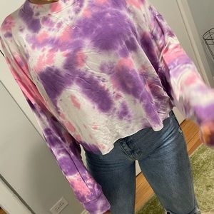 Tie dye cropped sweatshirt